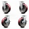 Service Caster 6 Inch Poly on Aluminum Swivel Caster Set with Roller Bearings 2 Brakes SCC SCC-20S620-PAR-2-TLB-2 - alternate 2